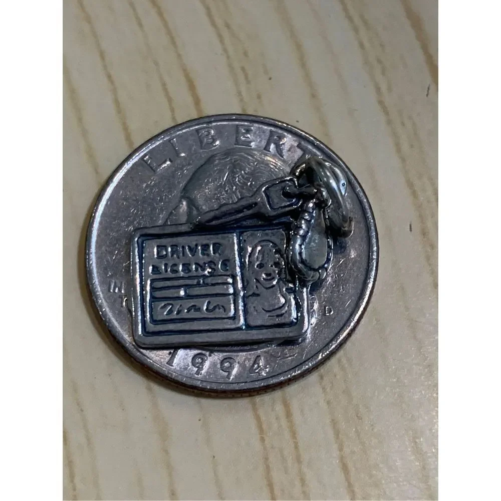Drivers License and Keys Sterling Silver Jewelry Charm #car #teen